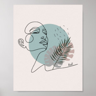 Poster La rêveuse endormie-Art minimaliste