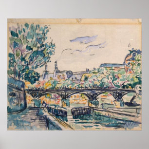 Poster La rive de la Seine près du Pont des Arts