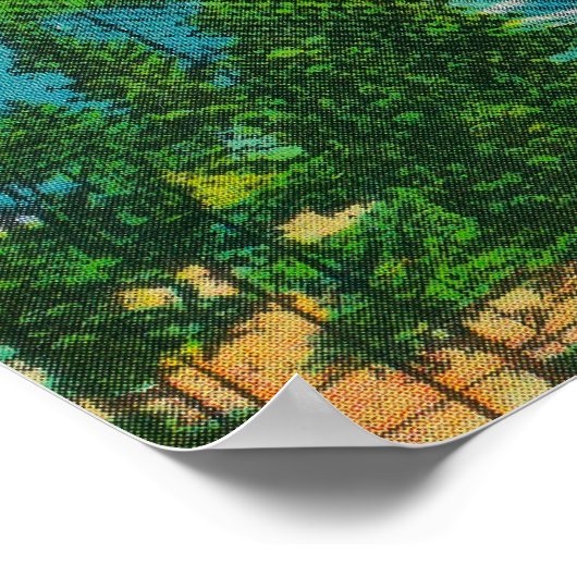 Poster La rivière Spokane et le pont du pied de suspensio (Coin)