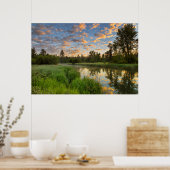 Poster La rivière Whitefish avec de beaux nuages au lever (Cuisine)