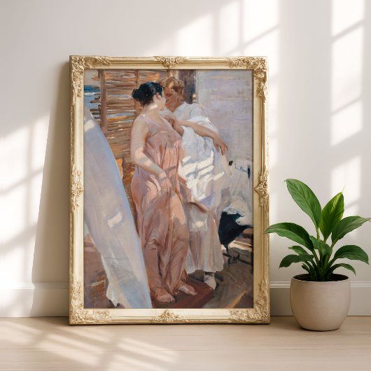Poster La robe rose, après le bain | Joaquín Sorolla