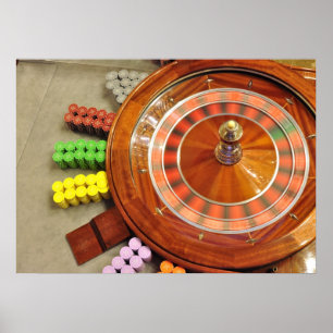 Poster la rotation de roue de roulette de casino tournent