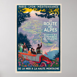 Poster La route des Alpes Services de tourisme automobile