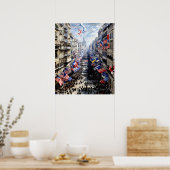 Poster La rue Montorgueil à Paris (Cuisine)