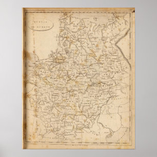 Poster La Russie en Europe Carte par Arrowsmith