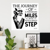 Poster La sagesse des Tzu lao | Noir | Mille Miles (Bureau à domicile)