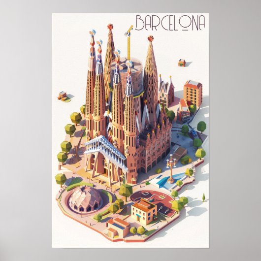Poster La Sagrada Familia Barcelone (Devant)