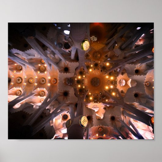 Poster La Sagrada Familia, Barcelone - Plafond interne (Devant)
