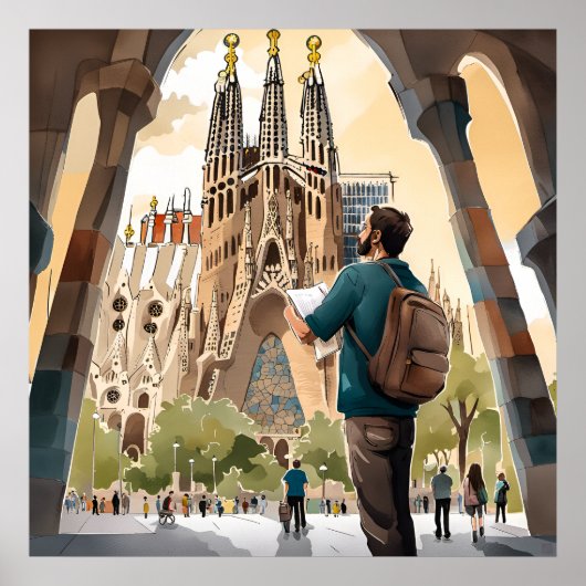 Poster La Sagrada Familia de Barcelone (Devant)