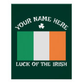 Poster La Saint-Patrick Drapeau Irlande Nom Personnalisé (Devant)