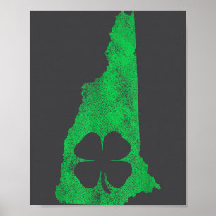 Poster la Saint-Patrick irlandaise New Hampshire trèfle S