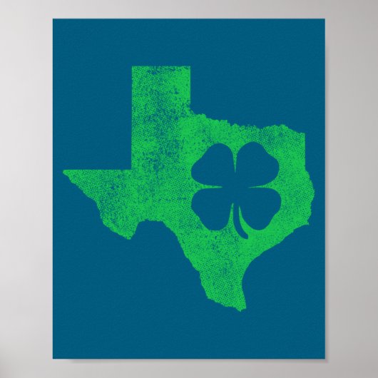 Poster La Saint-Patrick Tx Texas Shamrock Vert Irlandais (Devant)