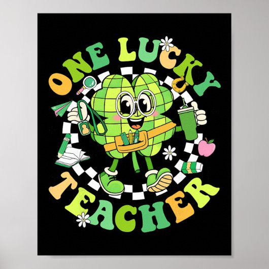 Poster La Saint-Patrick Un Professeur Chanceux Trèfle Gro (Devant)