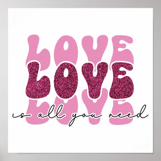 Poster La Saint-Valentin "Amour Amour Amour" (Devant)