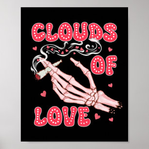Poster La Saint-Valentin Herbe Stoner Fumant Des Nuages D