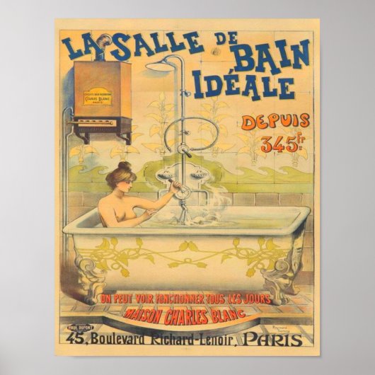 Poster La Salle de Bain Ideale 1900 Art Nouveau (Devant)