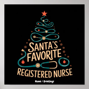 Poster La santé de Noël du infirmière diplômée préférée d