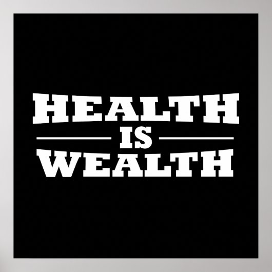 Poster la santé est la richesse (Devant)