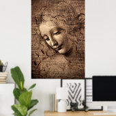 Poster La Scapigliata par Leonardo da Vinci (Bureau à domicile)