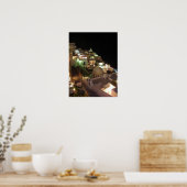 Poster La scène de nuit Santorini (Cuisine)