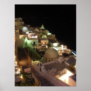 Poster La scène de nuit Santorini