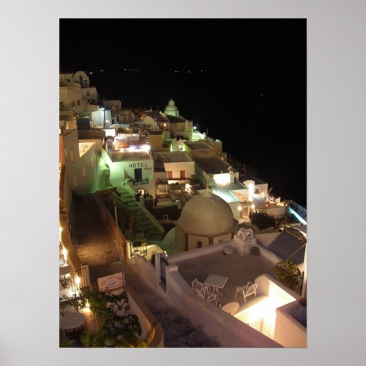 Poster La scène de nuit Santorini (Devant)