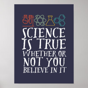 Poster La science amusante est un vrai Geek et un scienti