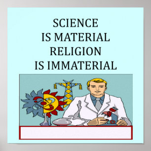 Poster la science contre la plaisanterie de religion