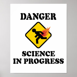 Poster La science en danger en cours - Flamme Humour de p