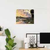 Poster La Seine à Bougival le soir (1870) (Bureau à domicile)