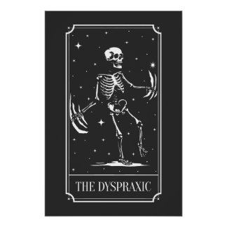 Poster La sensibilisation à la carte de tarot dyspraxique