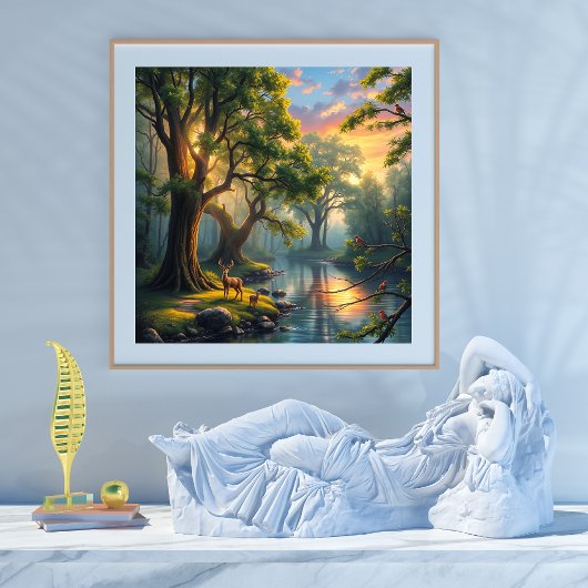 Poster La sérénité paisible de la forêt à l'aube