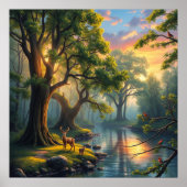 Poster La sérénité paisible de la forêt à l'aube (Devant)