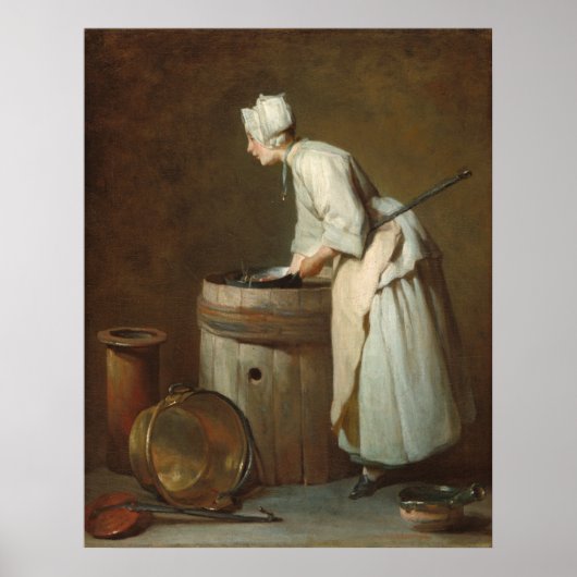 Poster La serveuse de sculpture - Jean-Siméon Chardin (Devant)
