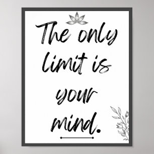 Poster La seule limite est votre citation mentale