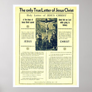 Poster La Seule véritable Lettre de Jésus-Christ