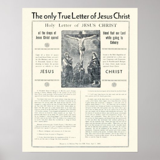 Poster La Seule vraie lettre de l'affiche de Jésus-Christ (Devant)