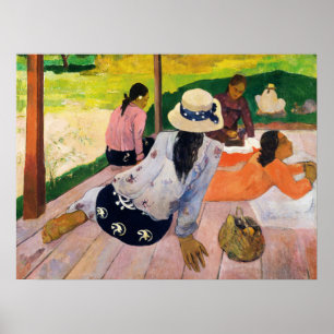 Poster La Siesta de Paul Gauguin Scène de vie calme