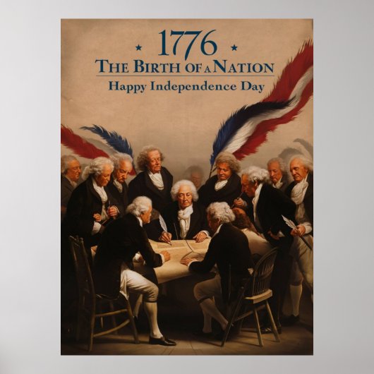 Poster La signature de la Déclaration d'indépendance (Devant)