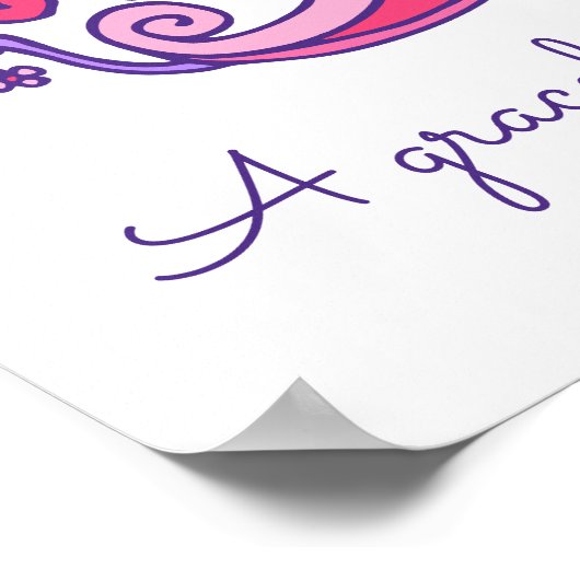 Poster La signification du nom d'art doodle initial de Br (Coin)