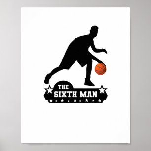 Poster La Silhouette Du Sixième Homme De Basket
