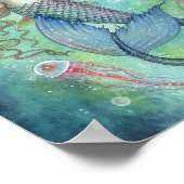 Poster La sirène des gelées et l'art Imaginaire de méduse (Coin)