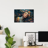 Poster La sirène dort dans le récif (Bureau à domicile)