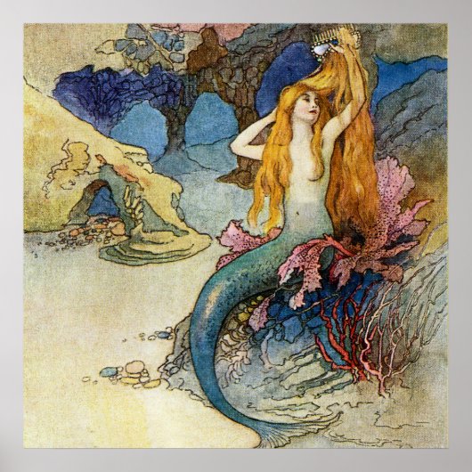 Poster « La Sirène » par Warwick Goble (Devant)