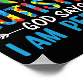 Poster La société dit que je suis autiste Dieu dit que je (Coin)