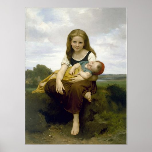 Poster La soeur aînée par Bouguereau (Devant)