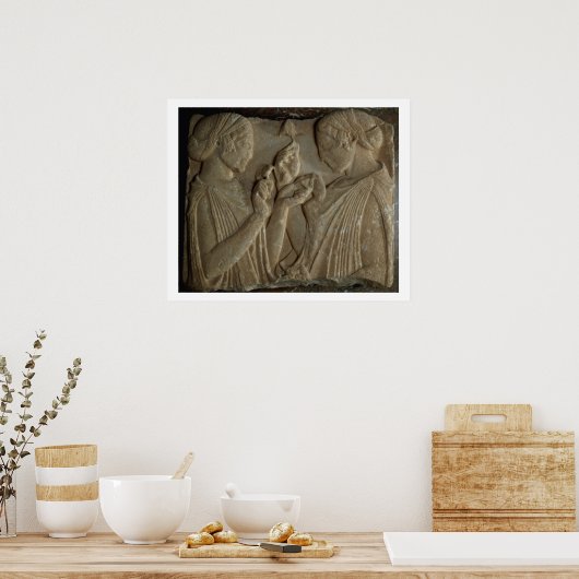 Poster La stèle de Pharsalos dépeint la glorification de (Cuisine)