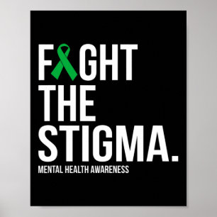 Poster La Stigma Green Ribbon santé mentale