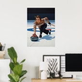 POSTER LA STRATÈGE DU CURLING (Bureau à domicile)