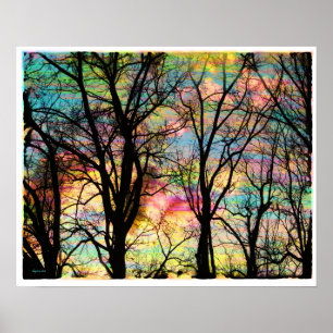 Poster La sucrerie de coton opacifie, lever de soleil,